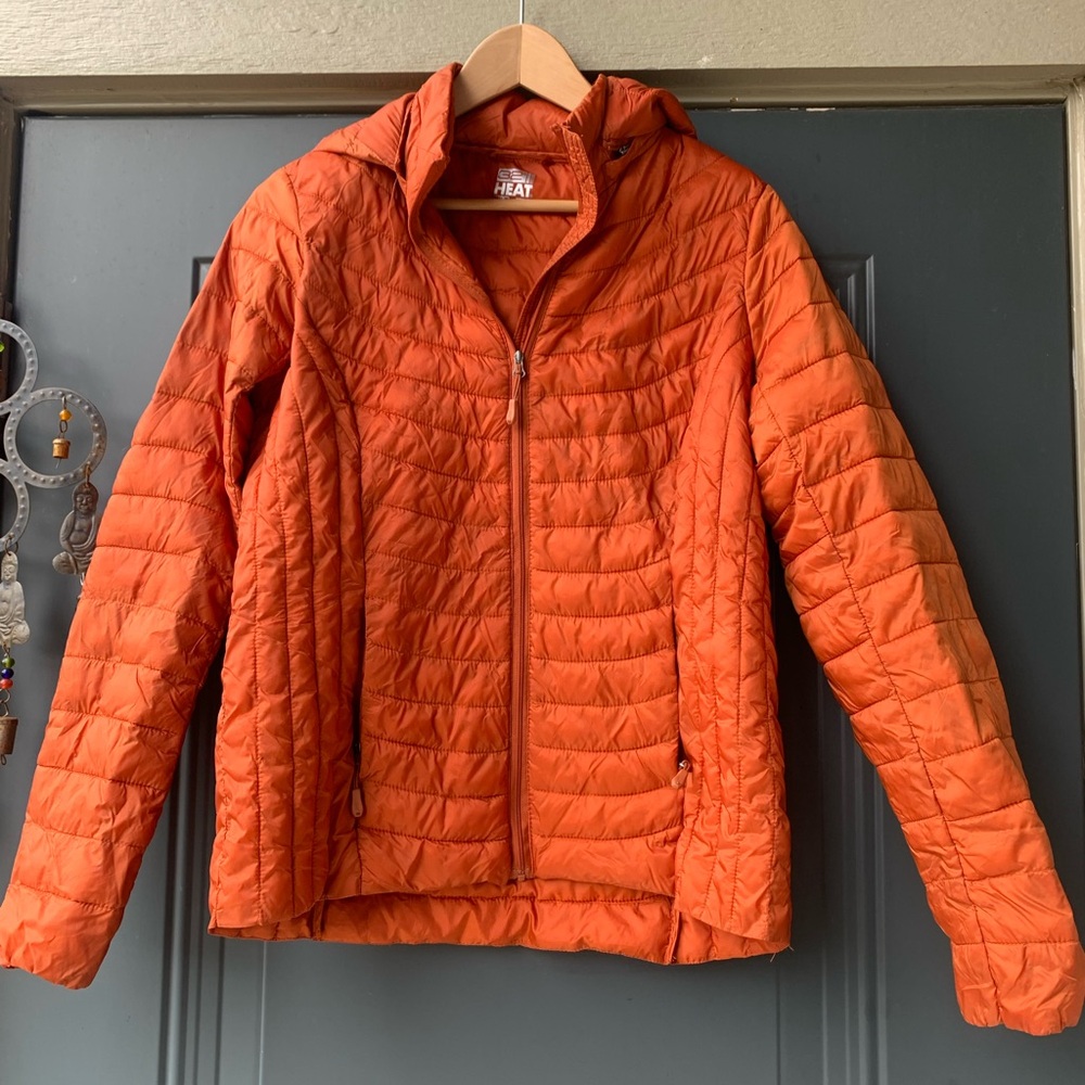 Women's Orange Puffer Jacket